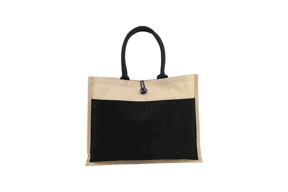 TRUCS - Jute Bag with Canvas Pocket